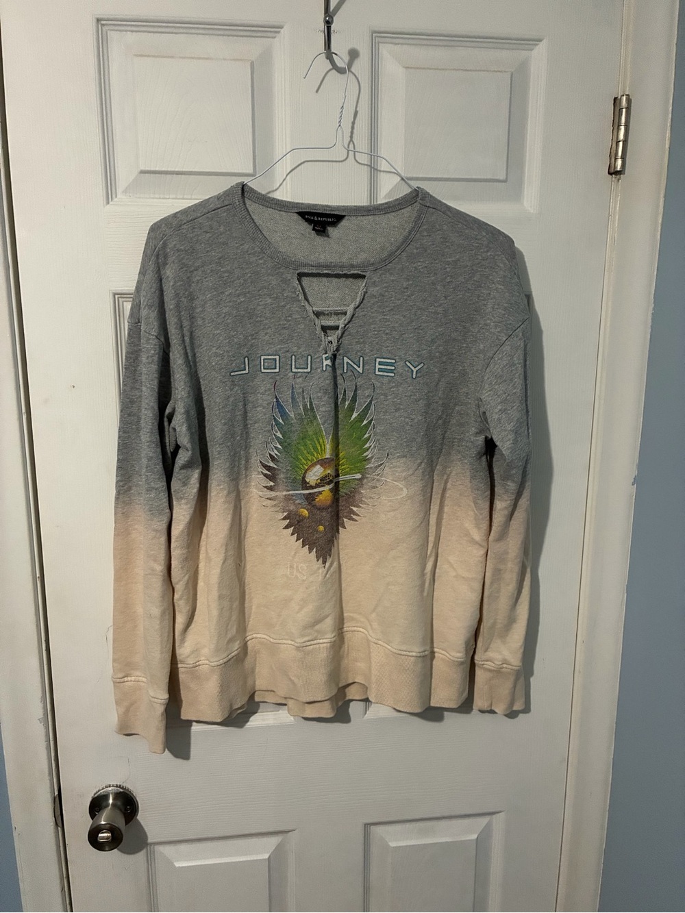 Rock & Republic Grey to Cream Ombre 'Journey' Graphic Pullover